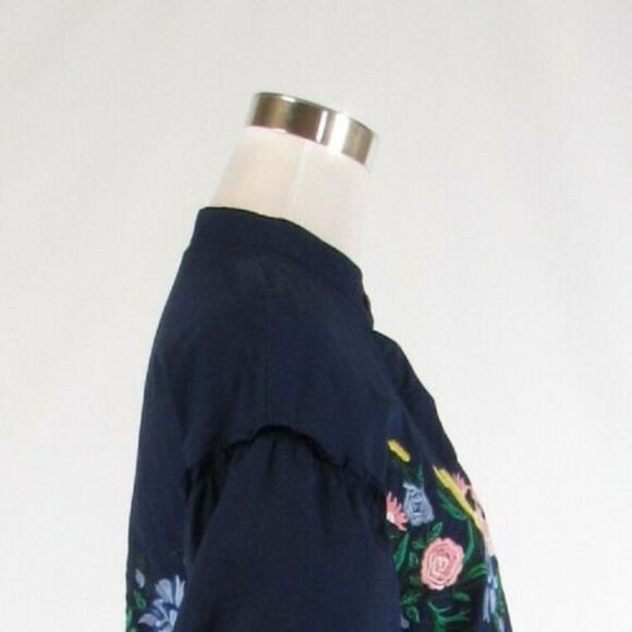 Navy blue AXEL button down blouse FR36 6 - Picture 6 of 8